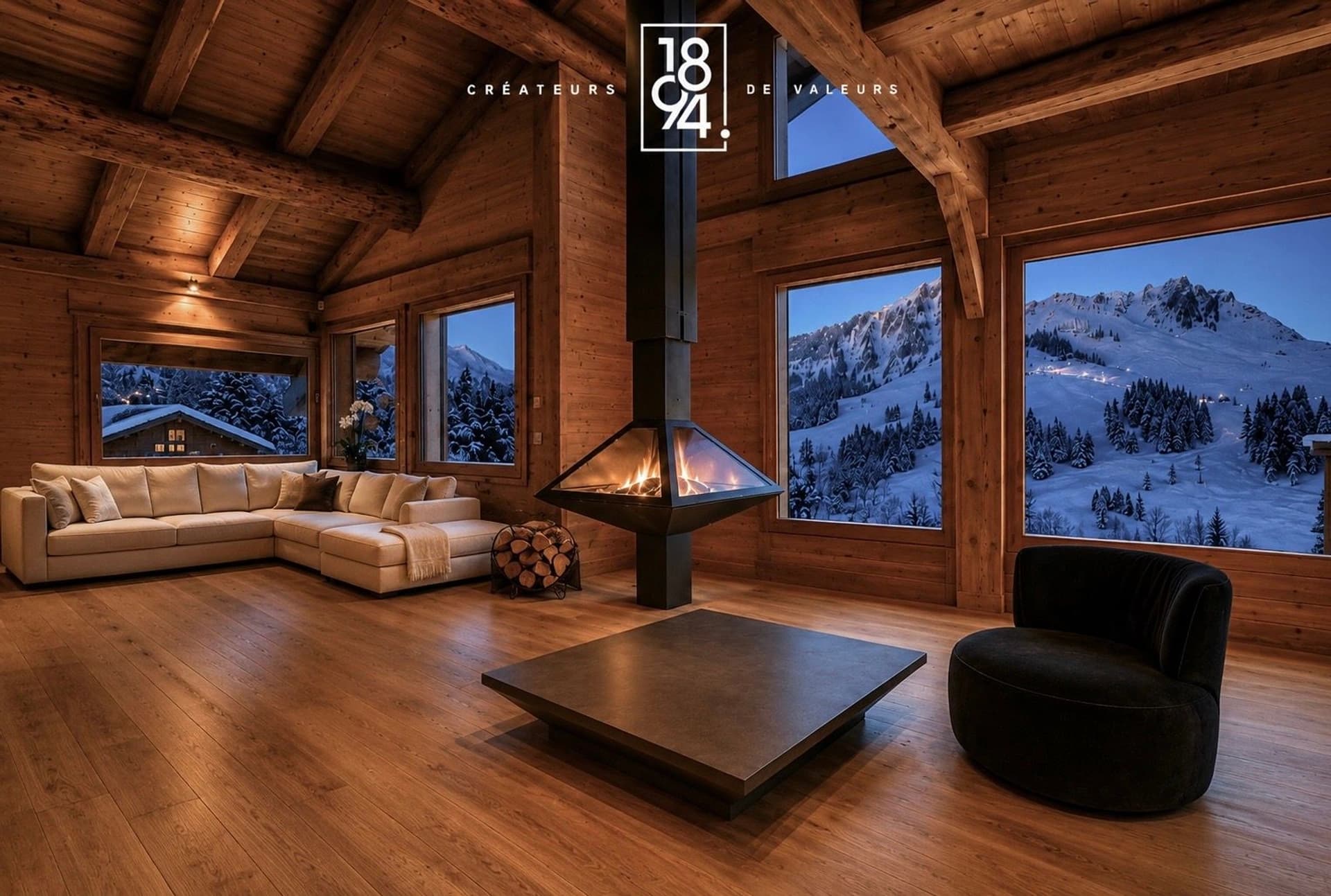Chalet d'exception au Grand-Bornand, piscine intérieure et vue sur les Aravis